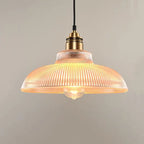 Vintage Striped Pot Lid Glass 1-light Pendant Light Lumendat