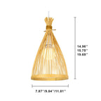 Bamboo Weaving Conical 1-light Japanese Style Pendant Light BulbSquare