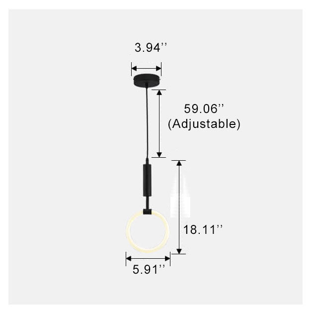 Modern Circle Ring 1-Light LED Pendant Light