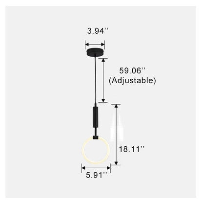 Modern Circle Ring 1-Light LED Pendant Light