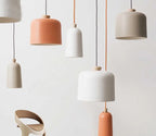 Modern Macaron Cylinder Aluminum 1-light Pendant Light BulbSquare