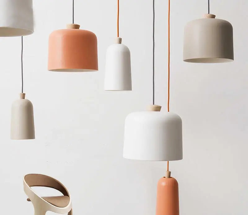 Modern Macaron Cylinder Aluminum 1-light Pendant Light BulbSquare