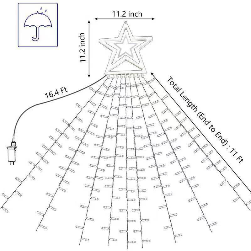Star Waterfall Light Christmas Meteor Lights LED String Lights Lumendat