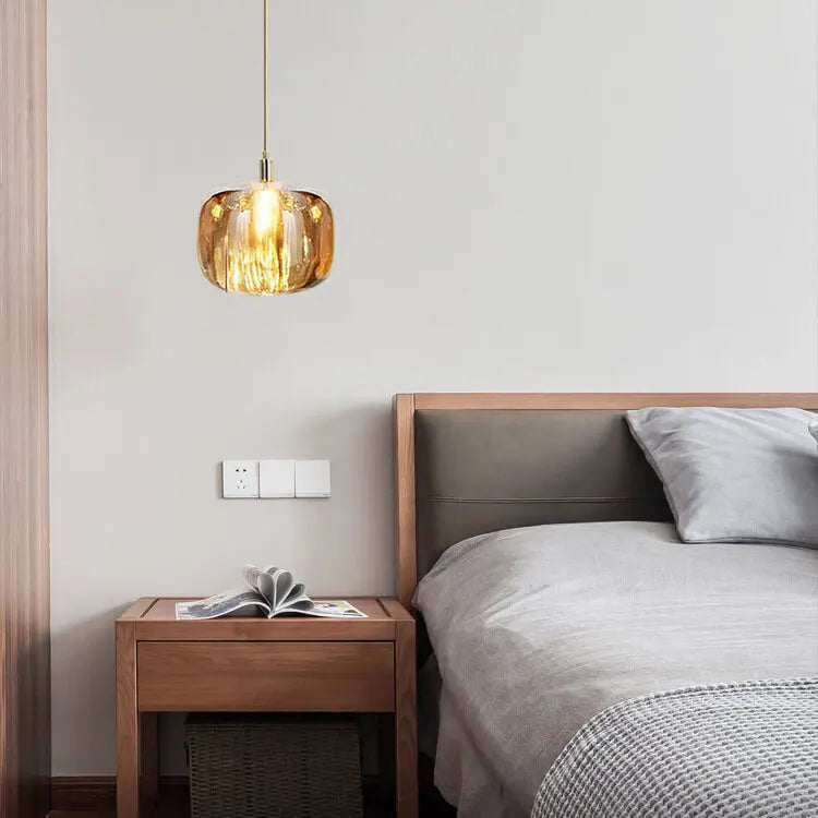 Modern Clear Glass 1-light Cube Pendant Light Lumendat