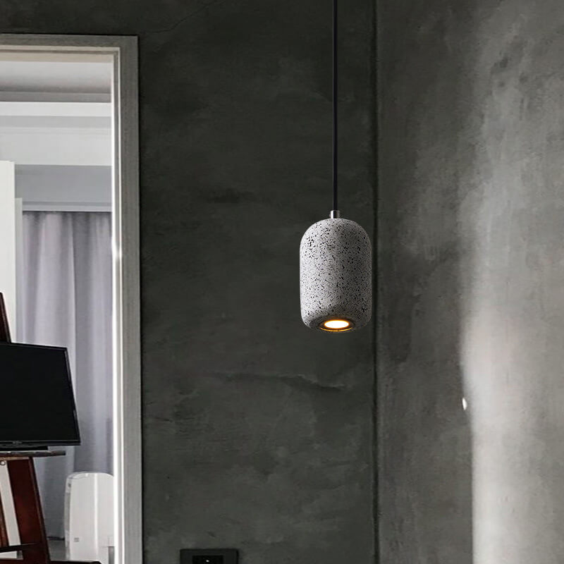 Modern Terrazzo Cylindrical LED Cement LED Pendant Light BulbSquare