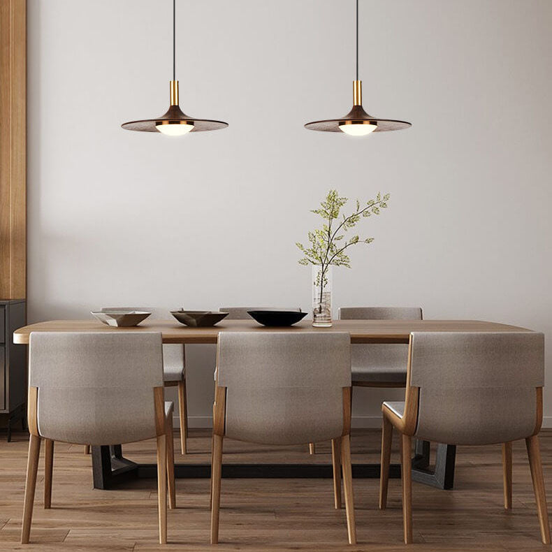 Modern Black Walnut LED Pendant Light BulbSquare