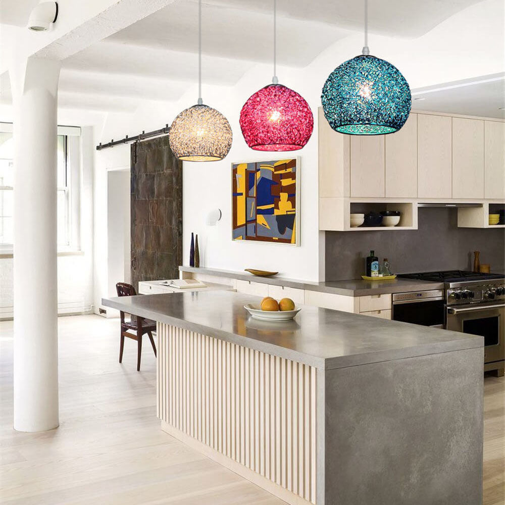 Modern Aluminum Wire 1-light Dome Pendant Light