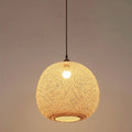 Bamboo Weaving Round Ball Beige 1-light Japanese Pendant Light Lumendat