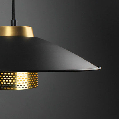 Industrial Simple Scalloped Wrought Iron 1-light Pendant Light