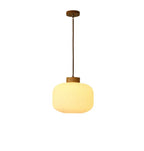 Retro White Striped Glass Jar 1-light Japanese Pendant Light Lumendat