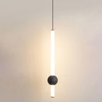 Modern Minimalist Long Cylinder with Metal Ball LED Pendant Light Lumendat
