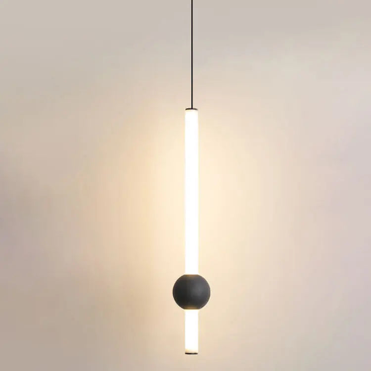Modern Minimalist Long Cylinder with Metal Ball LED Pendant Light Lumendat