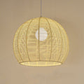 Modern Double Rattan Shade 1-Light Globe Pendant Light