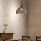 Retro Rustic Aged Wrought Iron Wire Half Round 1-light Pendant Light BulbSquare
