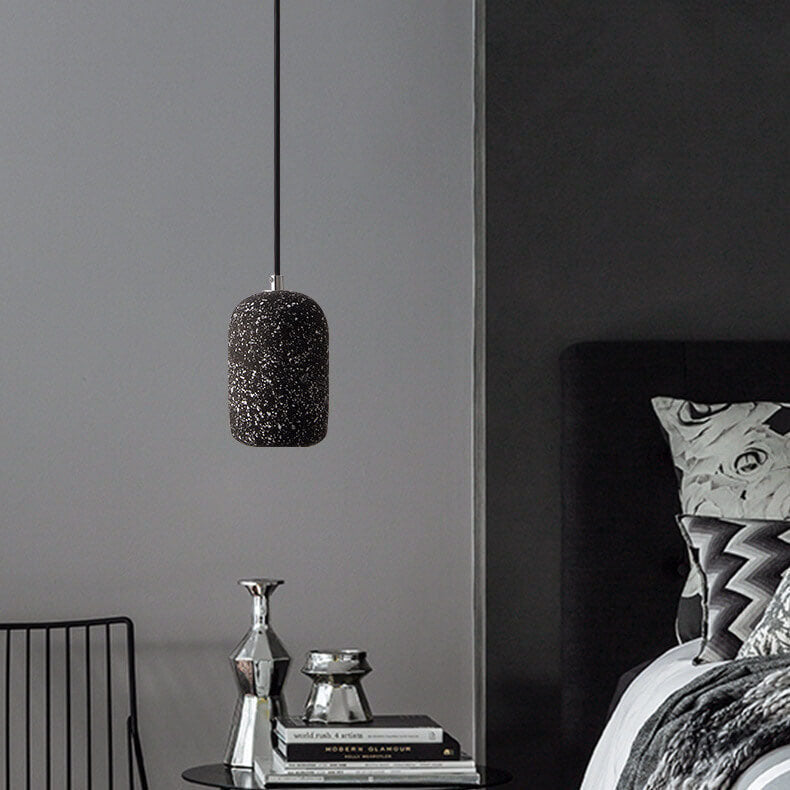 Modern Terrazzo Cylindrical LED Cement LED Pendant Light BulbSquare