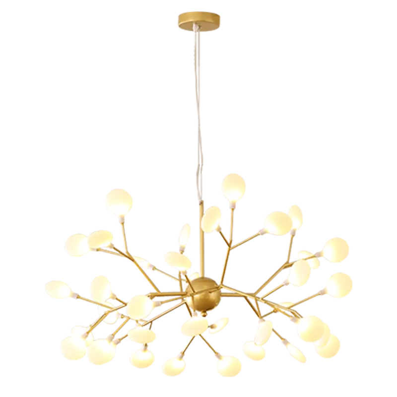 Modern LED Firefly Branch Chandelier – 27 or 36 Lights, Gold & Black Lumendat