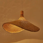 Woven Bamboo 1-light Straw Hat Pendant Light Lumendat