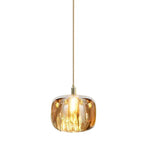 Modern Clear Glass 1-light Cube Pendant Light Lumendat