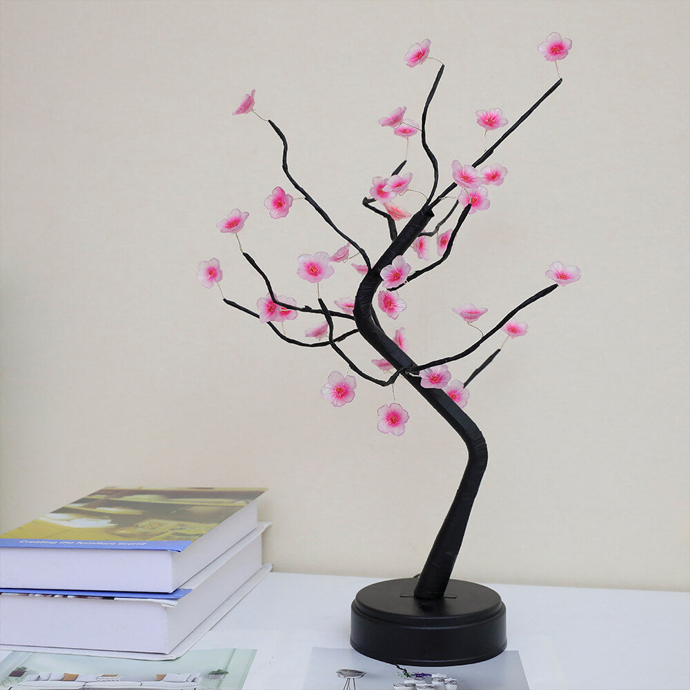 Bonsai Tree Light Plum Blossom Light Remote Control Small LED Table Lamps Lumendat