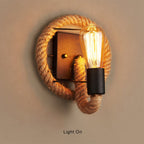 Vintage Hemp Rope 1-Light Wall Sconce Lamp 2 Design