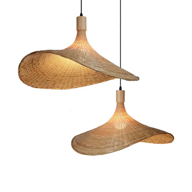 Woven Bamboo 1-light Straw Hat Pendant Light Lumendat