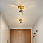 Crystal 1-Light Diamond Shade Semi-Flush Mount Lighting Lumendat