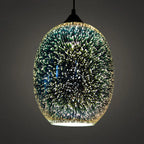 Modern Creative 3d Stained Fireworks Glass Jar 1-light Pendant Light Lumendat
