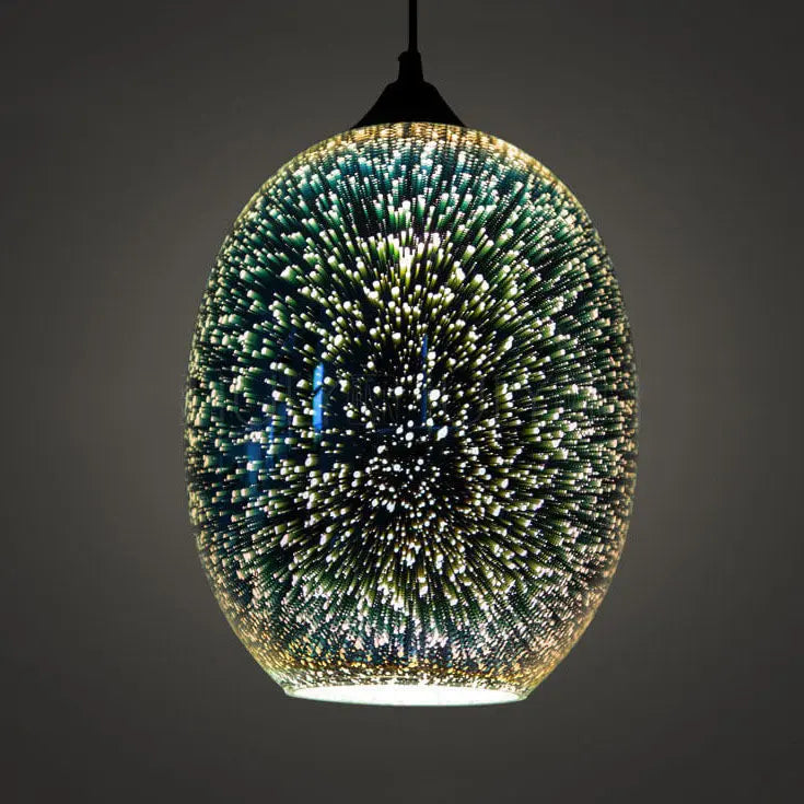Modern Creative 3d Stained Fireworks Glass Jar 1-light Pendant Light Lumendat