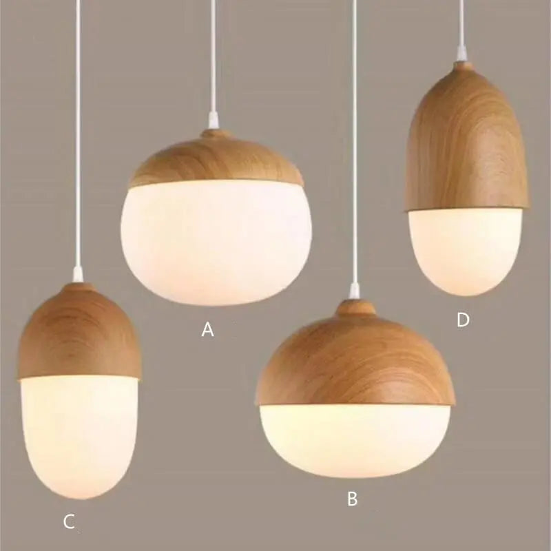 Modern Beige Nut 1-light Globe Pendant Light BulbSquare