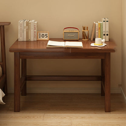 Modern Minimalist Rectangular Pine Wood Desk 1-Tier For Home Office