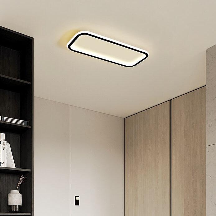 Minimalist 1-light Linear Acrylic 3 Color Changeable LED Flush Mount Lighting