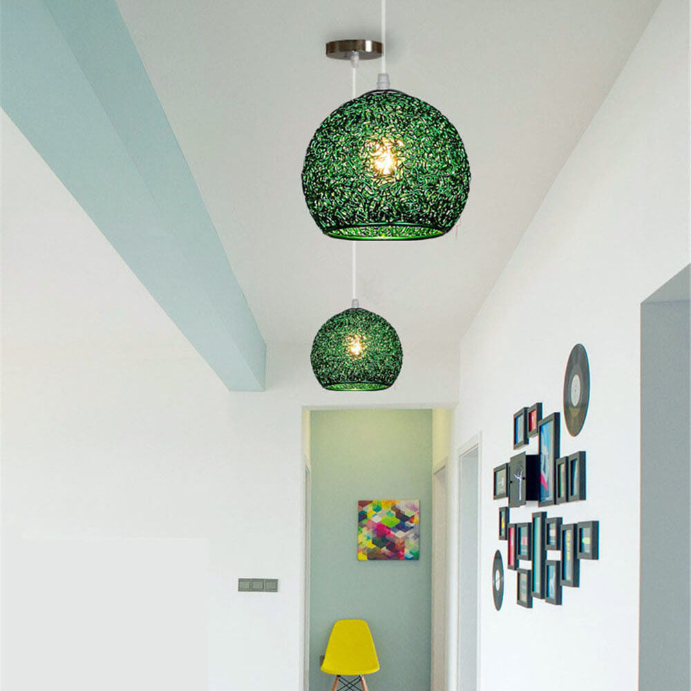 Modern Aluminum Wire 1-light Dome Pendant Light