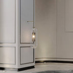 Modern Minimalist Cylinder Clear Glass 1-Light Long Wall Sconce Lamp For Living Room