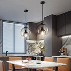 Minimalist Smoke Gray 1-light Hand-blown Glass Dome Pendant Light Lumendat