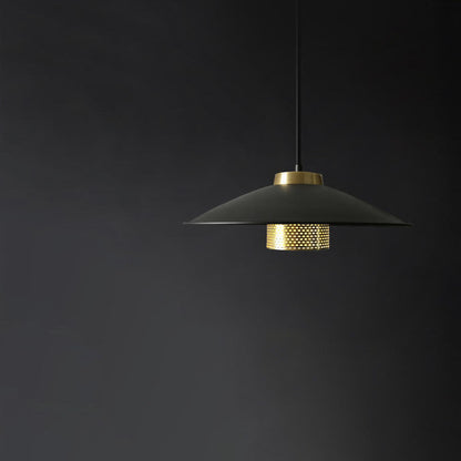 Industrial Simple Scalloped Wrought Iron 1-light Pendant Light