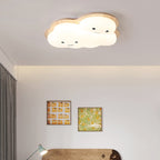 Lumendat Contemporary Creative Woodgrain Cartoon Octopus Moon Acrylic LED Kids Flush Mount Ceiling Light For Living Room Lumendat