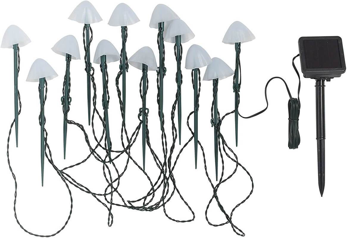Contemporary Creative Plastic Solar LED Mushroom Lights String Lights For Outdoor Patio Lumendat