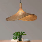 Woven Bamboo 1-light Straw Hat Pendant Light Lumendat