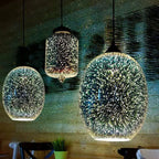 Modern Creative 3d Stained Fireworks Glass Jar 1-light Pendant Light Lumendat