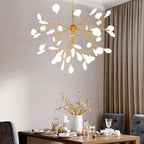 Modern LED Firefly Branch Chandelier – 27 or 36 Lights, Gold & Black Lumendat