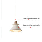 Nordic Minimalist White Cement 1-light Tapered Pendant Light Lumendat