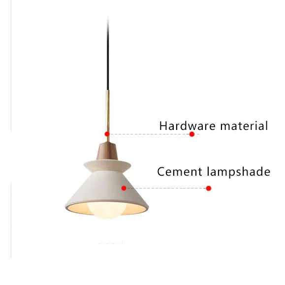 Nordic Minimalist White Cement 1-light Tapered Pendant Light Lumendat