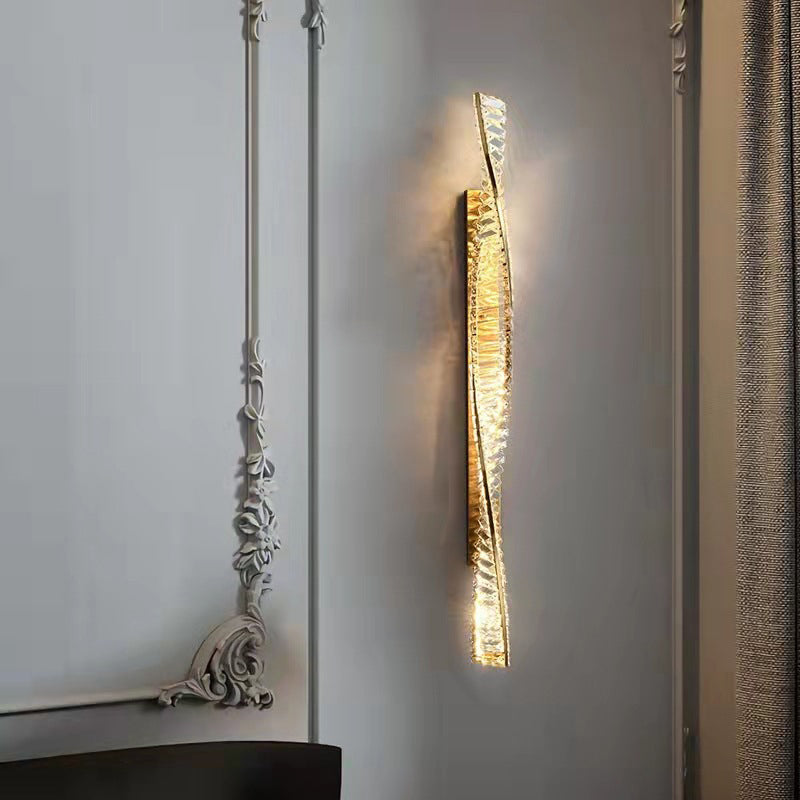 Modern Crystal Light Luxury Spiral Design LED Wall Sconce Lamp Lumendat