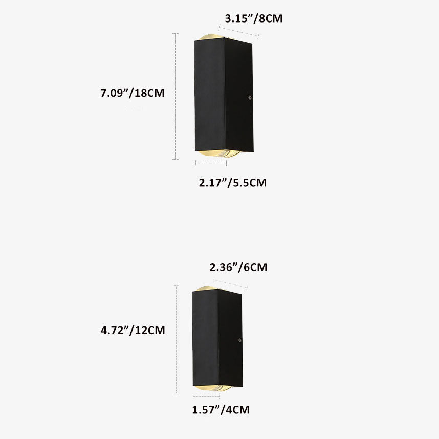 Modern Rectangular LED Outdoor Wall Sconce Lamp Lumendat