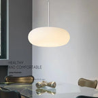 Modern Minimalist Plastic White 1-light Drum LED Pendant Light Lumendat
