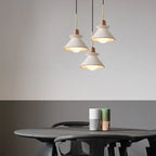 Nordic Minimalist White Cement 1-light Tapered Pendant Light Lumendat