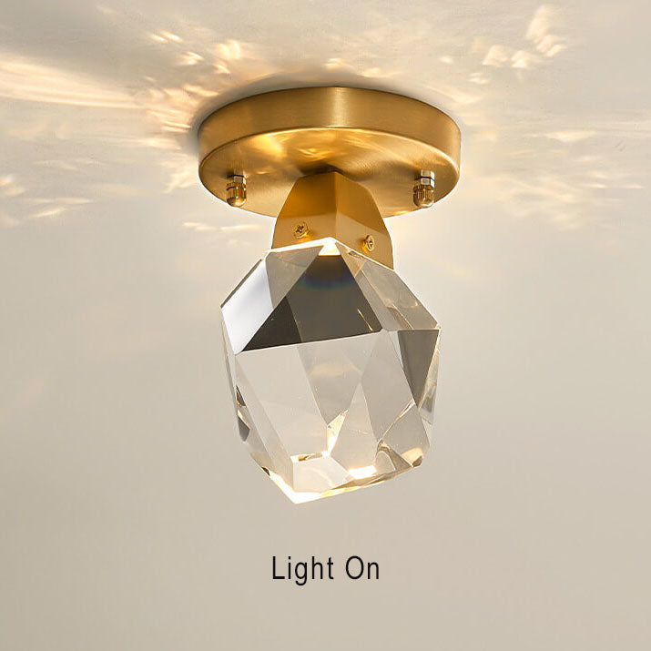 Crystal 1-Light Diamond Shade Semi-Flush Mount Lighting Lumendat