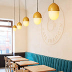 Modern Beige Nut 1-light Globe Pendant Light BulbSquare