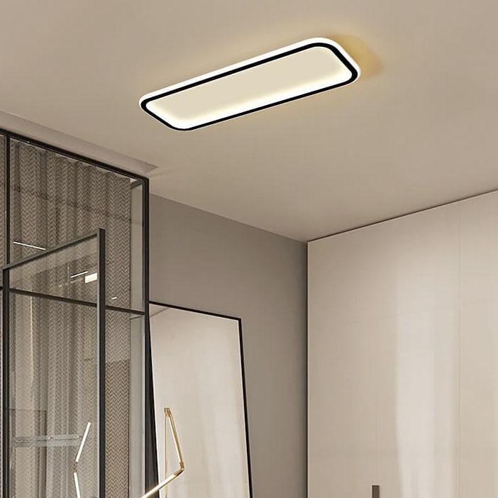 Minimalist 1-light Linear Acrylic 3 Color Changeable LED Flush Mount Lighting