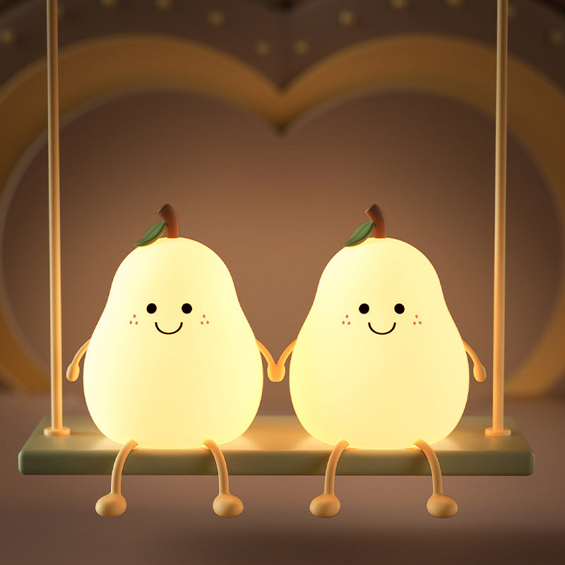 Creative Fruit Pear Silicone LED Night Light USB Table Lamp Lumendat